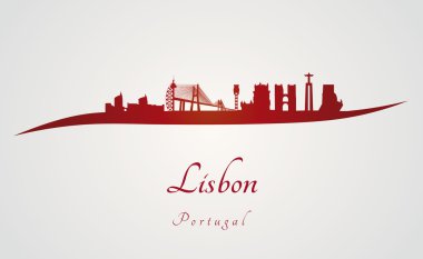 Lizbon skyline kırmızı