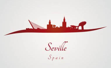 Seville skyline kırmızı