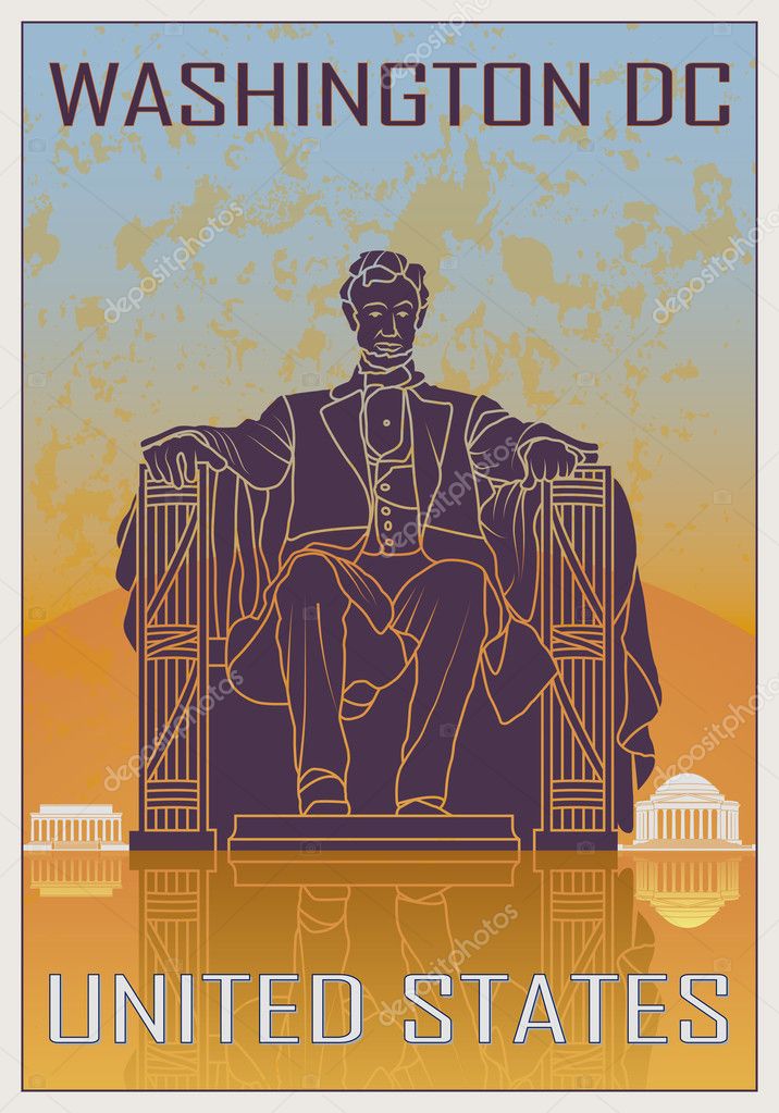 Washington DC vintage poster — Stock Vector © paulrommer 37026967