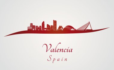Valencia skyline kırmızı