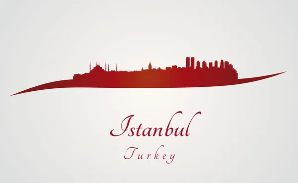 Horizonte de Istambul em vermelho — Vetor de Stock