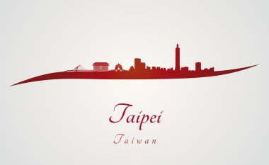 Taipei skyline kırmızı