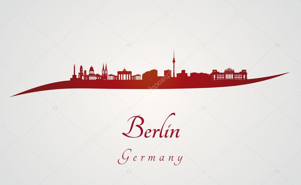 Berlin skyline in red
