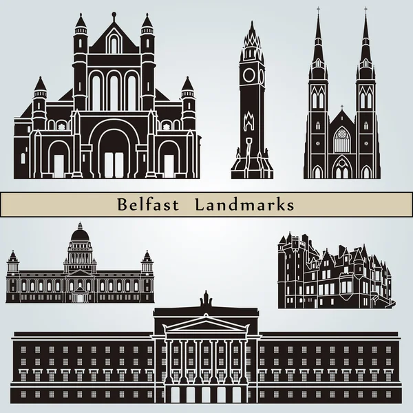 Belfast Lugares de interés — Vector de stock