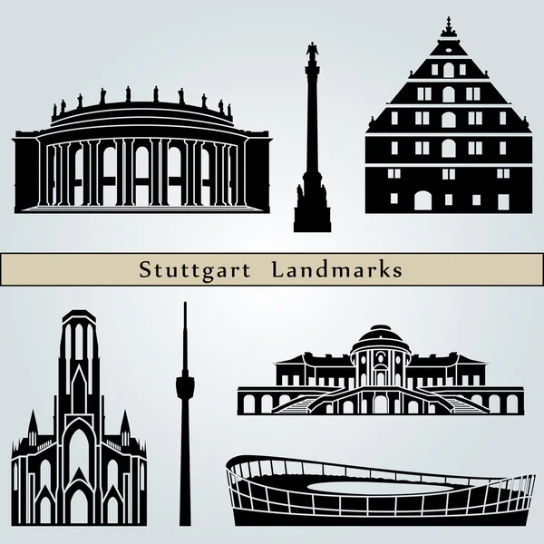 Monumentos de Stuttgart — Vector de stock