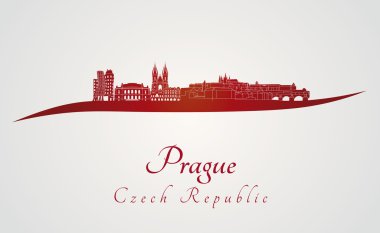 Prag skyline kırmızı