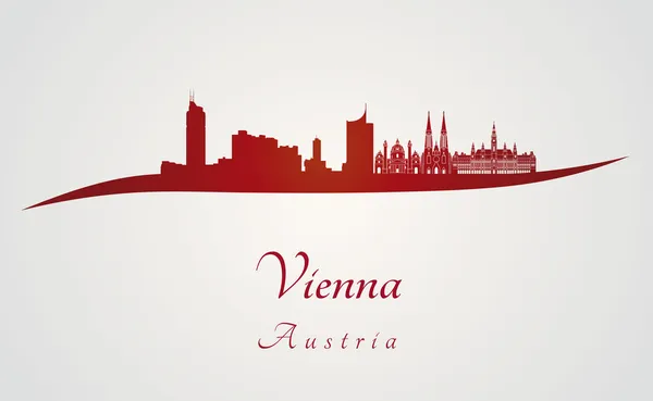 Skyline de Viena en rojo — Archivo Imágenes Vectoriales