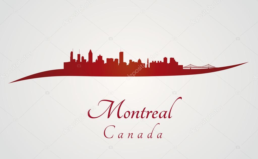 Montreal skyline in red