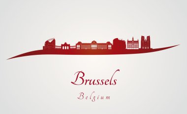 Brüksel skyline kırmızı