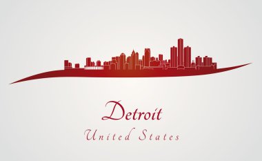Detroit skyline kırmızı