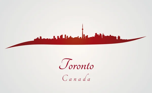 Skyline de Toronto en rojo — Vector de stock