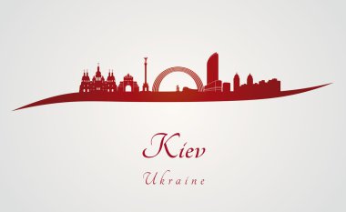 Kiev skyline kırmızı