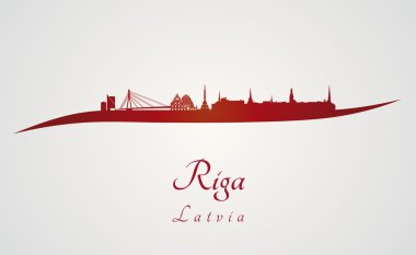 Riga skyline kırmızı