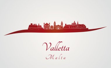 Valletta skyline kırmızı