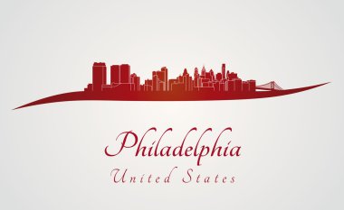 Philadelphia skyline kırmızı