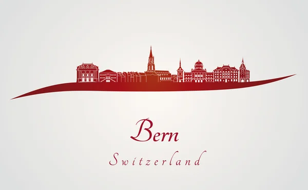 Bern skyline i rött — Stock vektor