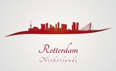 Rotterdam skyline kırmızı