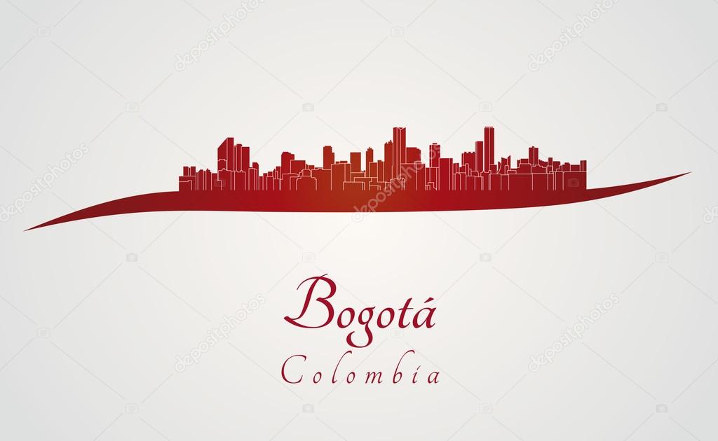 Bogota skyline in red