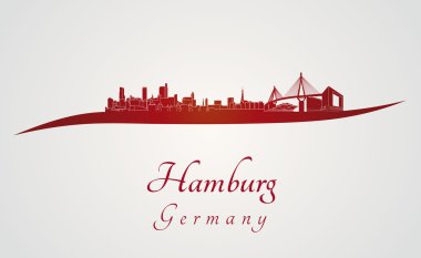 Hamburg skyline kırmızı