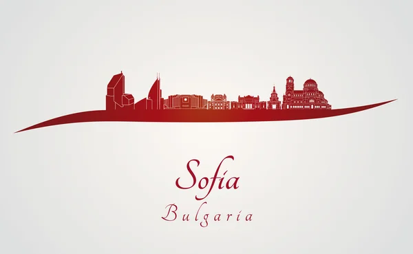 Skyline Sofia in rosso — Vettoriale Stock