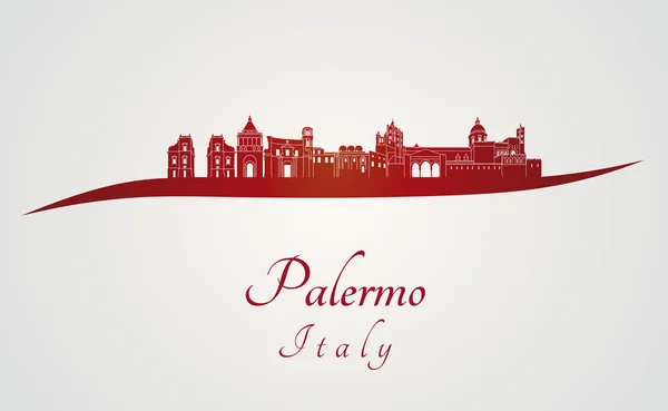Palermo skyline in red — Stock Vector