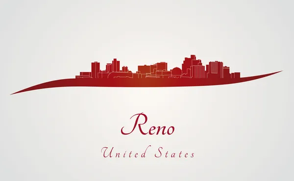 Reno skyline kırmızı — Stok Vektör