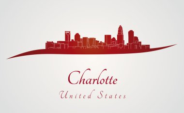 Charlotte skyline kırmızı