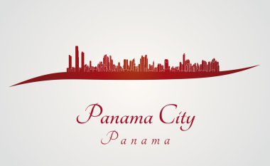 Panama city skyline kırmızı