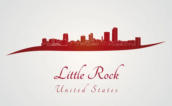Skyline Little Rock en rojo — Archivo Imágenes Vectoriales