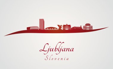 Ljubljana skyline kırmızı