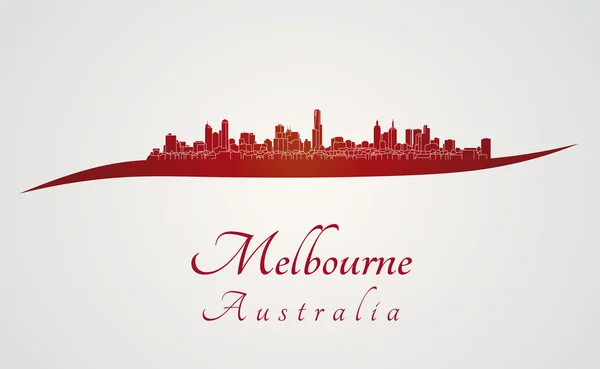 Panoramę Melbourne w kolorze czerwonym — Wektor stockowy
