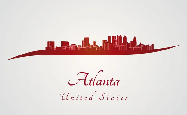 Atlanta skyline in red — Stock Vector