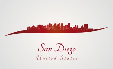 San diego skyline kırmızı