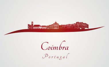Coimbra skyline kırmızı