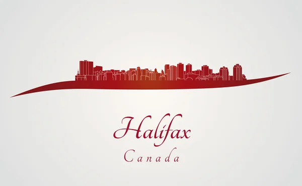 Halifax skyline in rot — Stockvektor