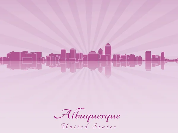 Skyline di Albuquerque in orchidea radiosa — Vettoriale Stock