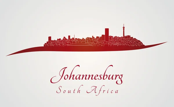 Johannesburg skyline en rouge — Image vectorielle