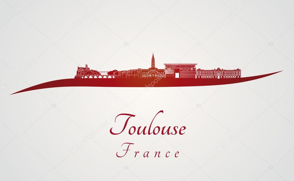 Toulouse skyline in red