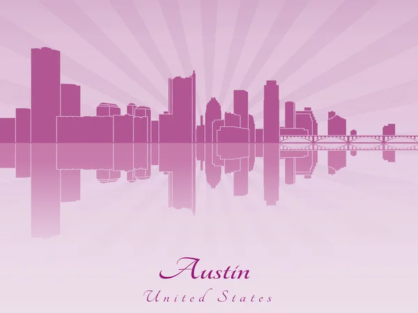 Austin skyline en orchidée rayonnante pourpre — Image vectorielle