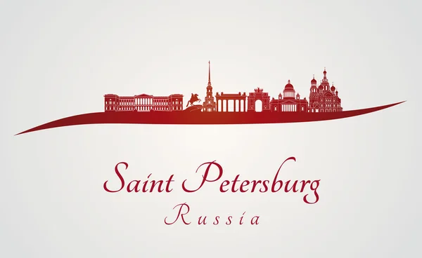 Saint petersburg skyline kırmızı