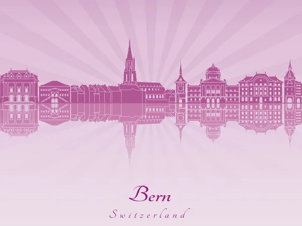 Bern skyline lila sugárzó orchidea — Stock Vector