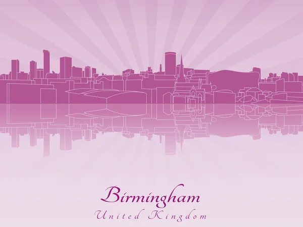 Skyline de Birmingham en orquídea radiante púrpura — Archivo Imágenes Vectoriales