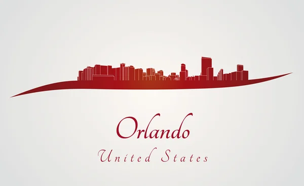 Orlando skyline in red — Stock Vector