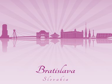 Bratislava manzarası içinde mor parlak orkide