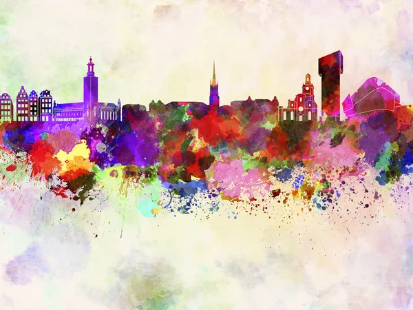 Stockholm skyline in watercolor background — Stock Photo, Image