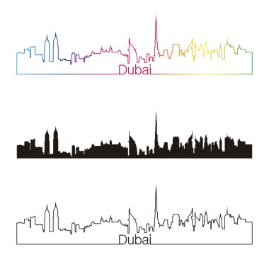 rainbow ile Dubai siluetinin doğrusal tarzı