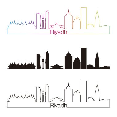 Riyad skyline doğrusal stiliyle gökkuşağı