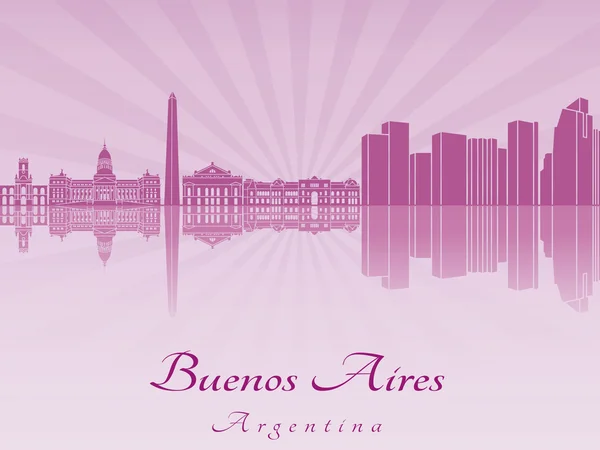 Buenos Aires-i skyline lila sugárzó orchidea — Stock Vector