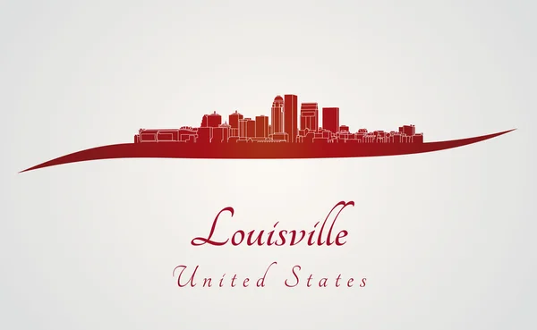 Louisville skyline in het rood — Stockvector