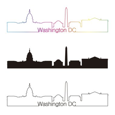 Washington dc skyline doğrusal stiliyle gökkuşağı